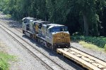 CSX 5423 & 7882 lead NS train O57, a military train parked at Boylan